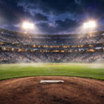 World Series Game 3 baseball stadium under lights